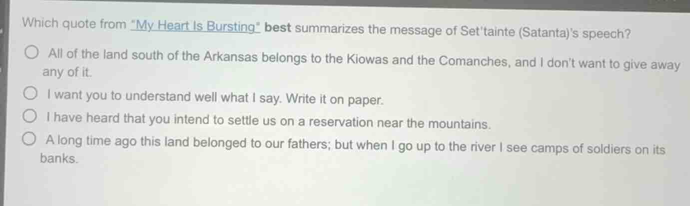 which quote from \my heart is bursting\ best summarizes the message of …