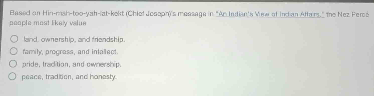 based on hin-mah-too-yah-lat-kekt (chief joseph)s message in \an indian…