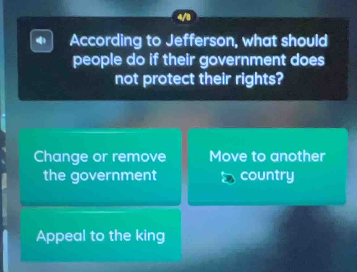 4/8 according to jefferson, what should people do if their government d…