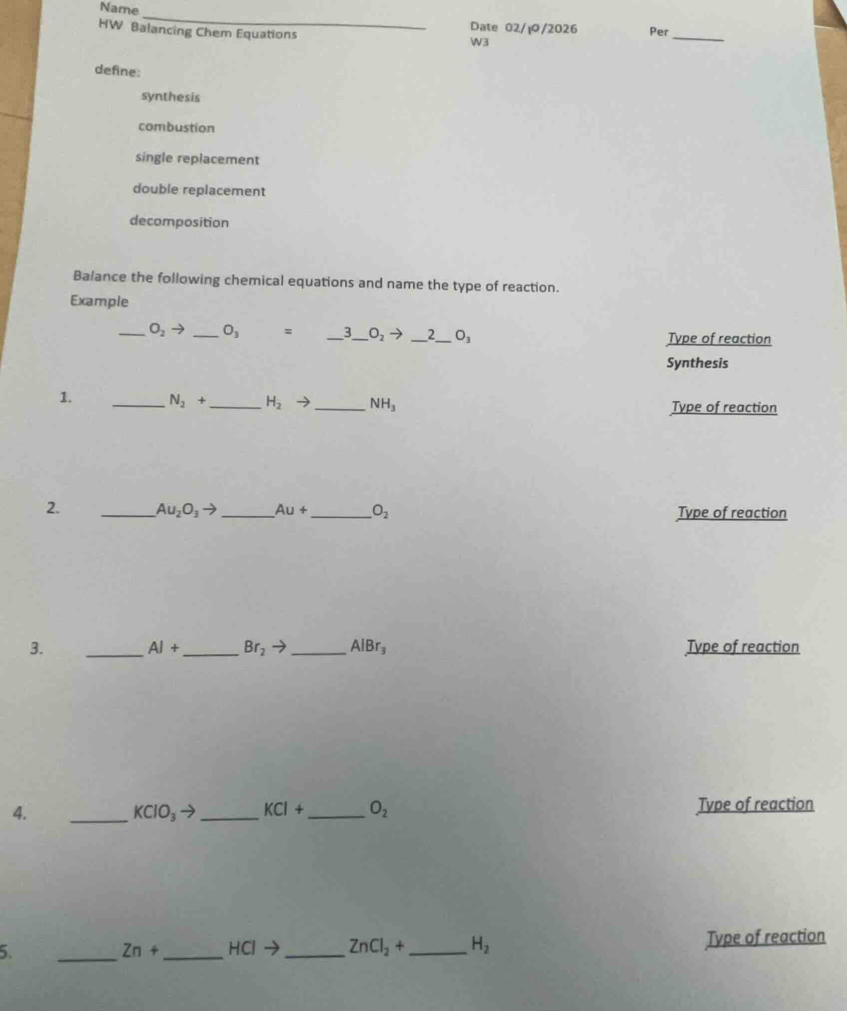 name _______________date 02/10/2026per ______hw balancing chem equation…