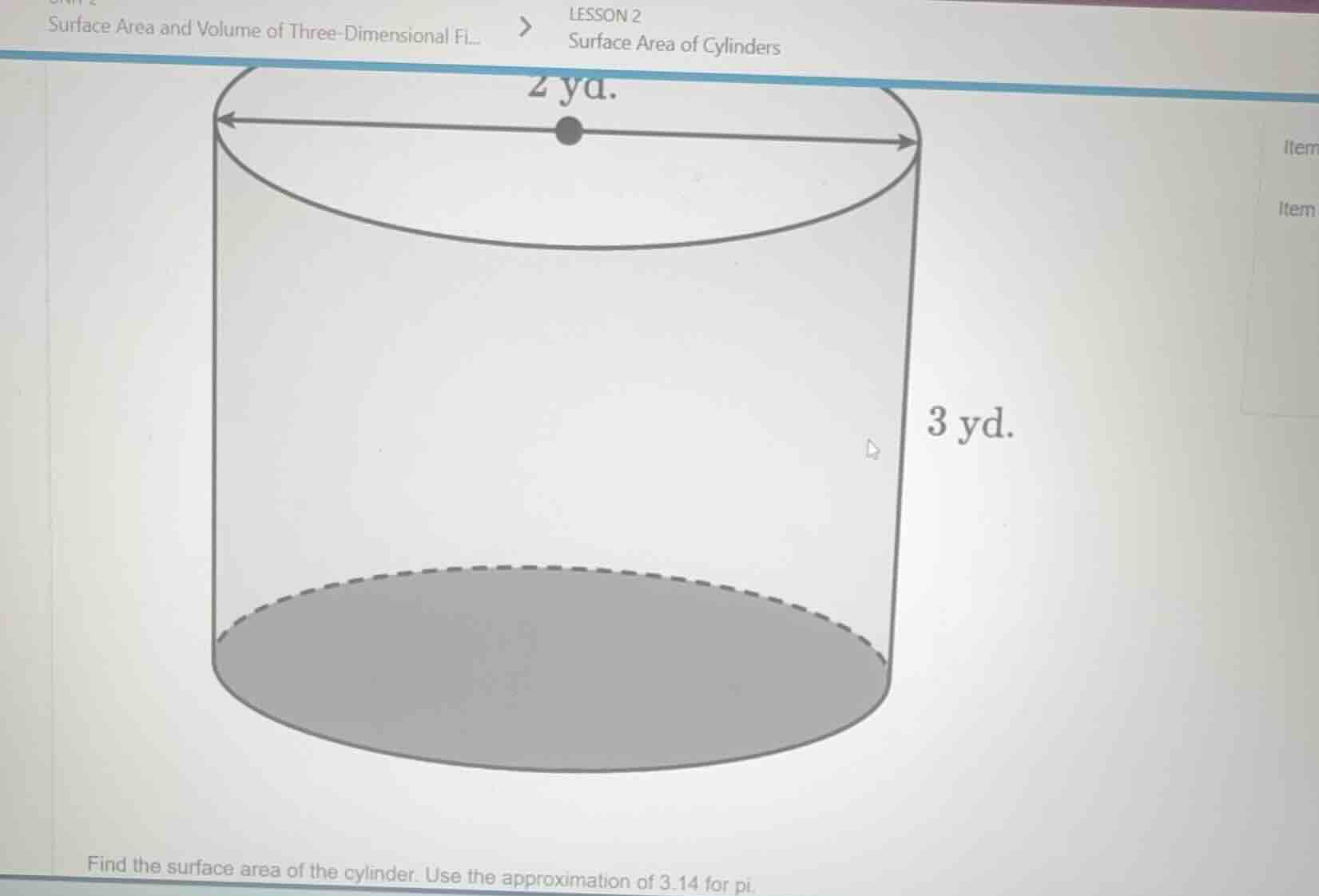 surface area and volume of three-dimensional fi... > lesson 2 surface a…