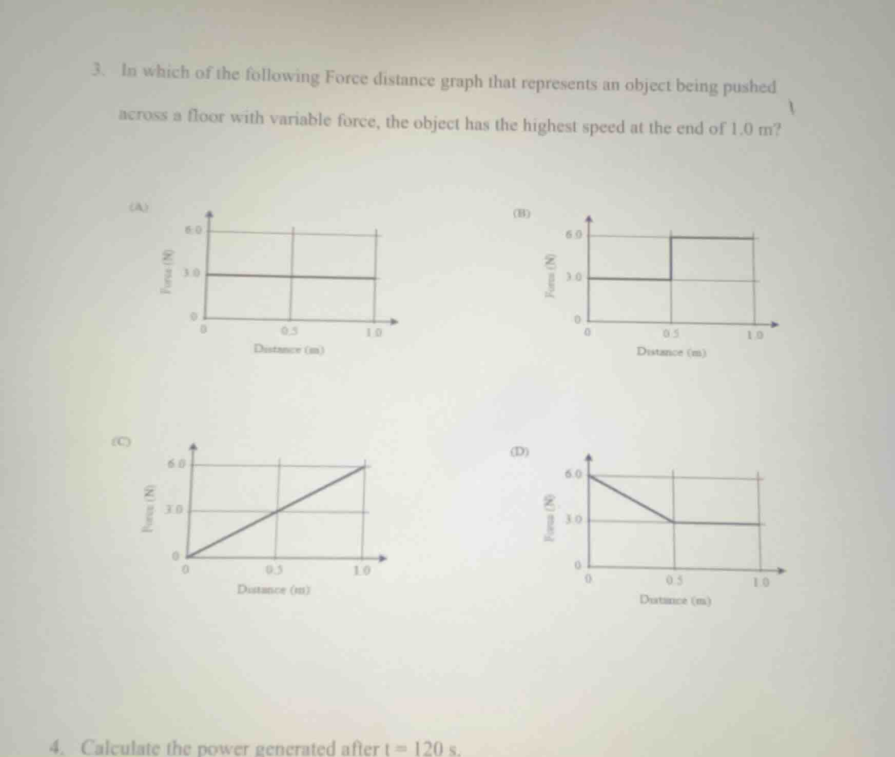 3. in which of the following force distance graph that represents an ob…