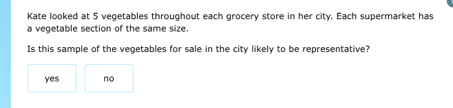 kate looked at 5 vegetables throughout each grocery store in her city. …