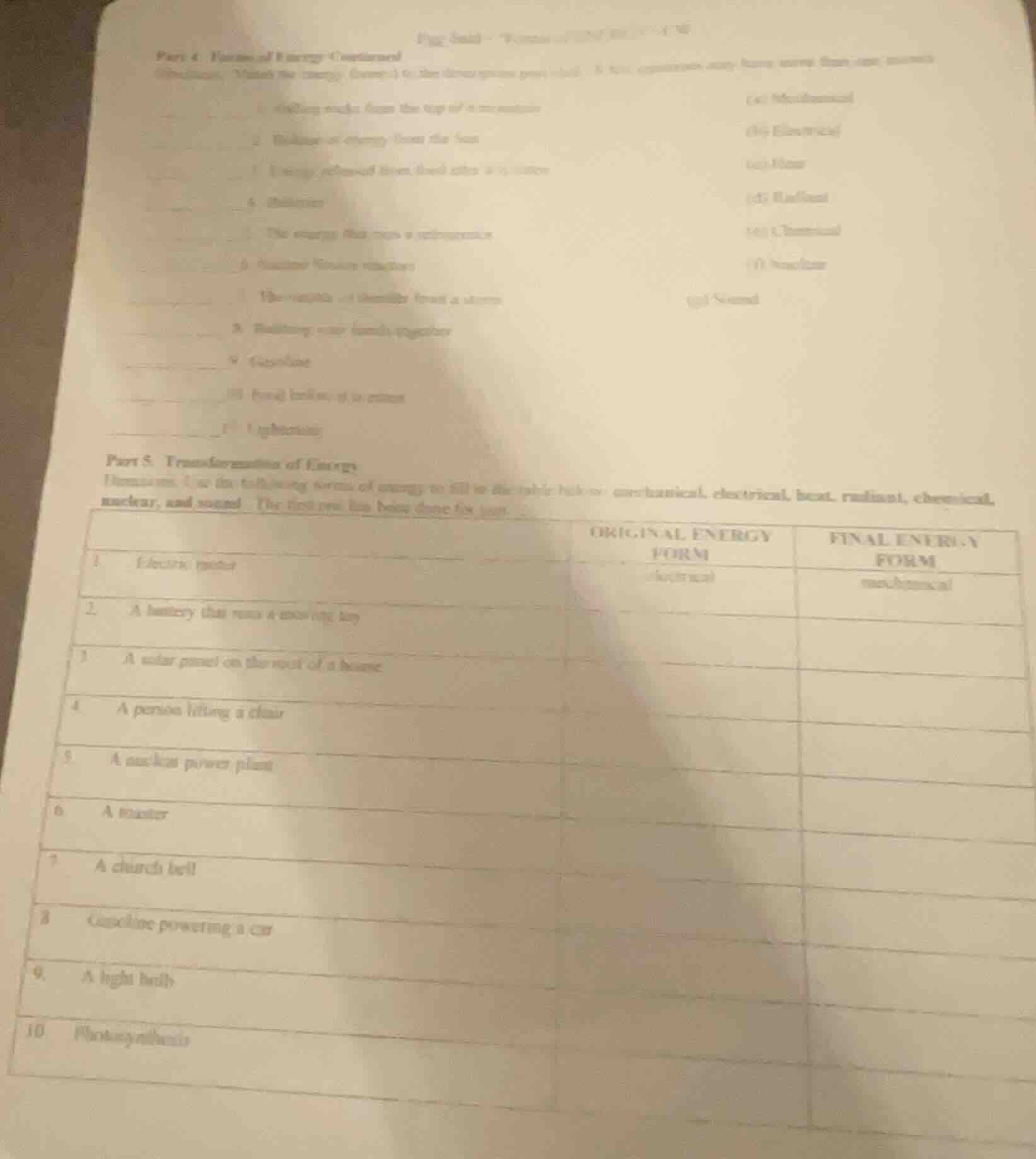 part 4. forms of energy continued directions: match the energy describe…