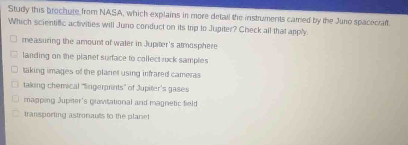 study this brochure from nasa, which explains in more detail the instru…