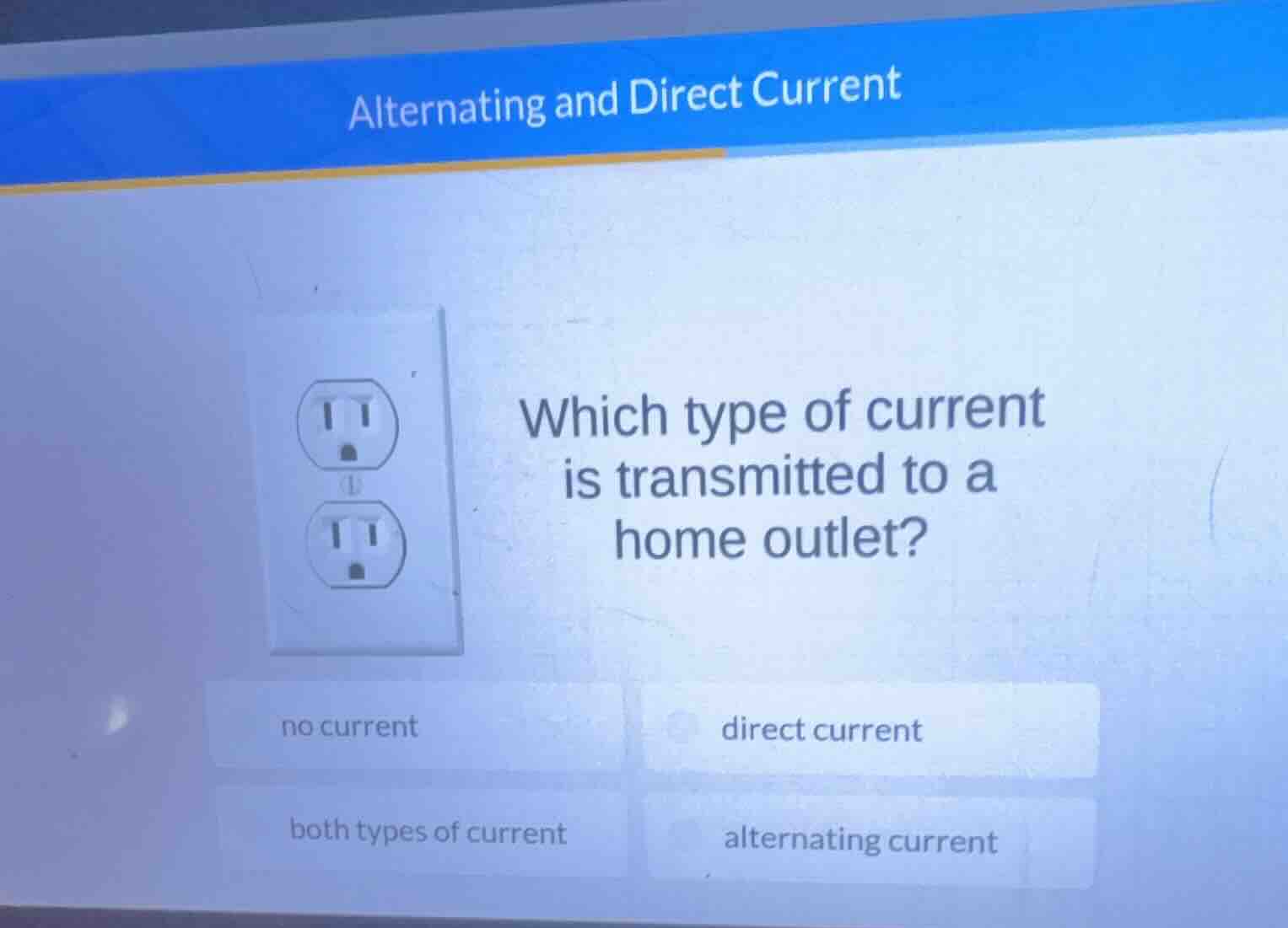 alternating and direct current which type of current is transmitted to …