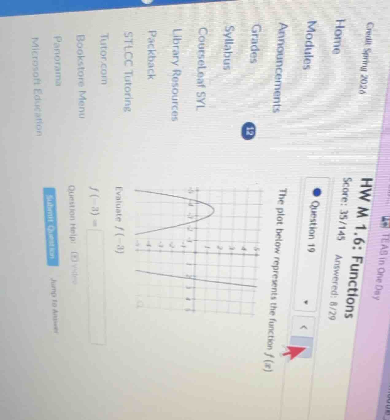 hw m 1.6: functions score: 35/145 answered: 8/29 question 19 the plot b…