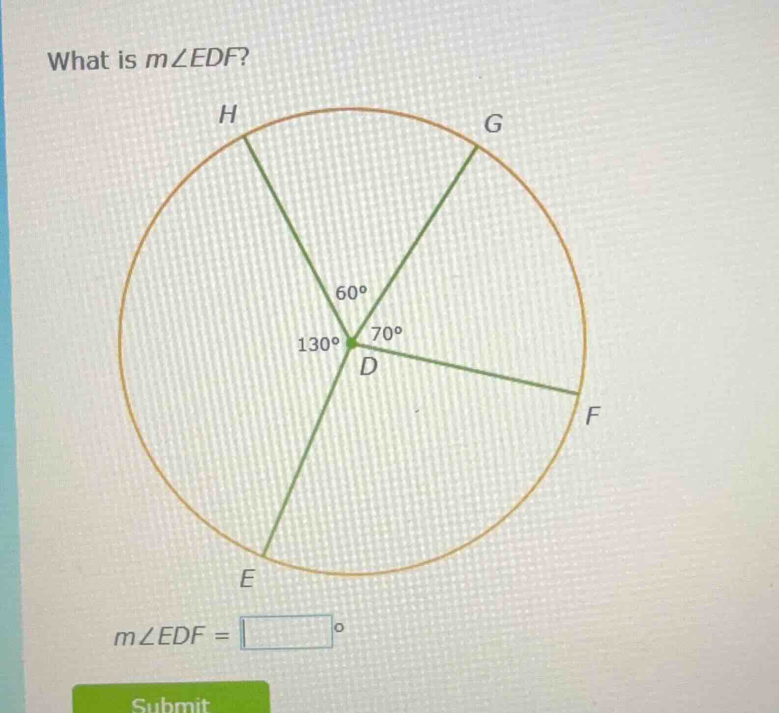 what is $m\\angle edf$? $m\\angle edf = \\square^\\circ$ submit