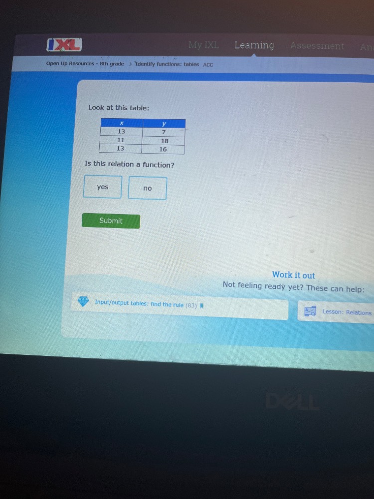 open up resources - 8th grade > identify functions: tables acc look at …