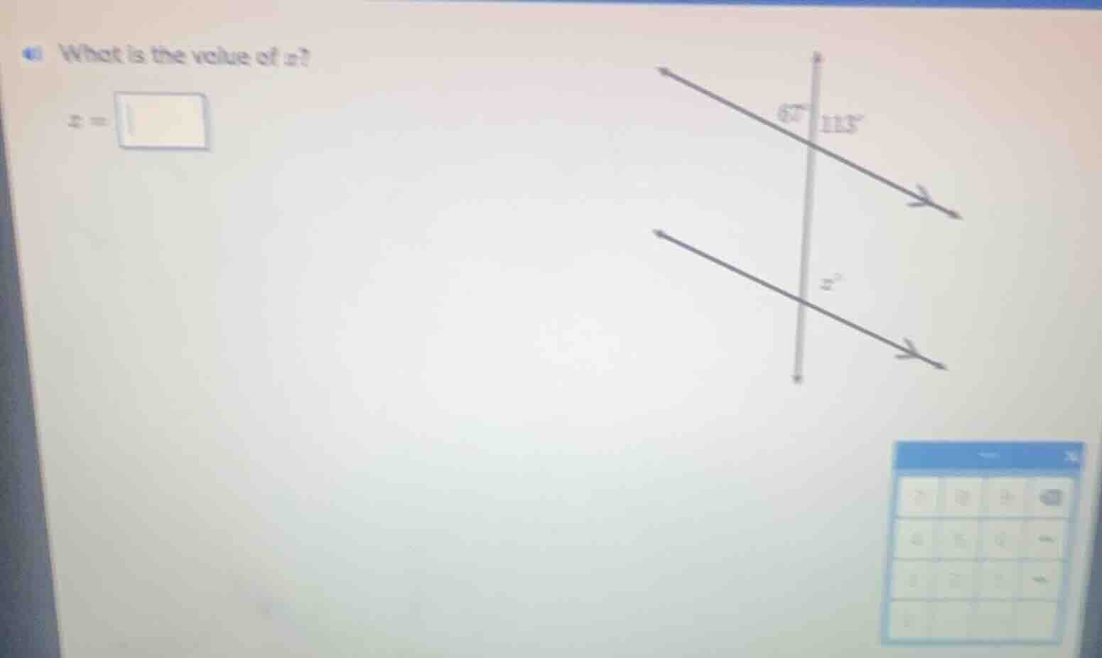what is the value of $x$? $x = \\square$