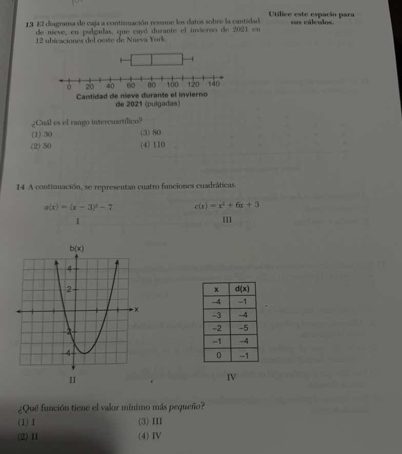 utilice este espacio para sus cálculos. i3 el diagrama de caja a contin…