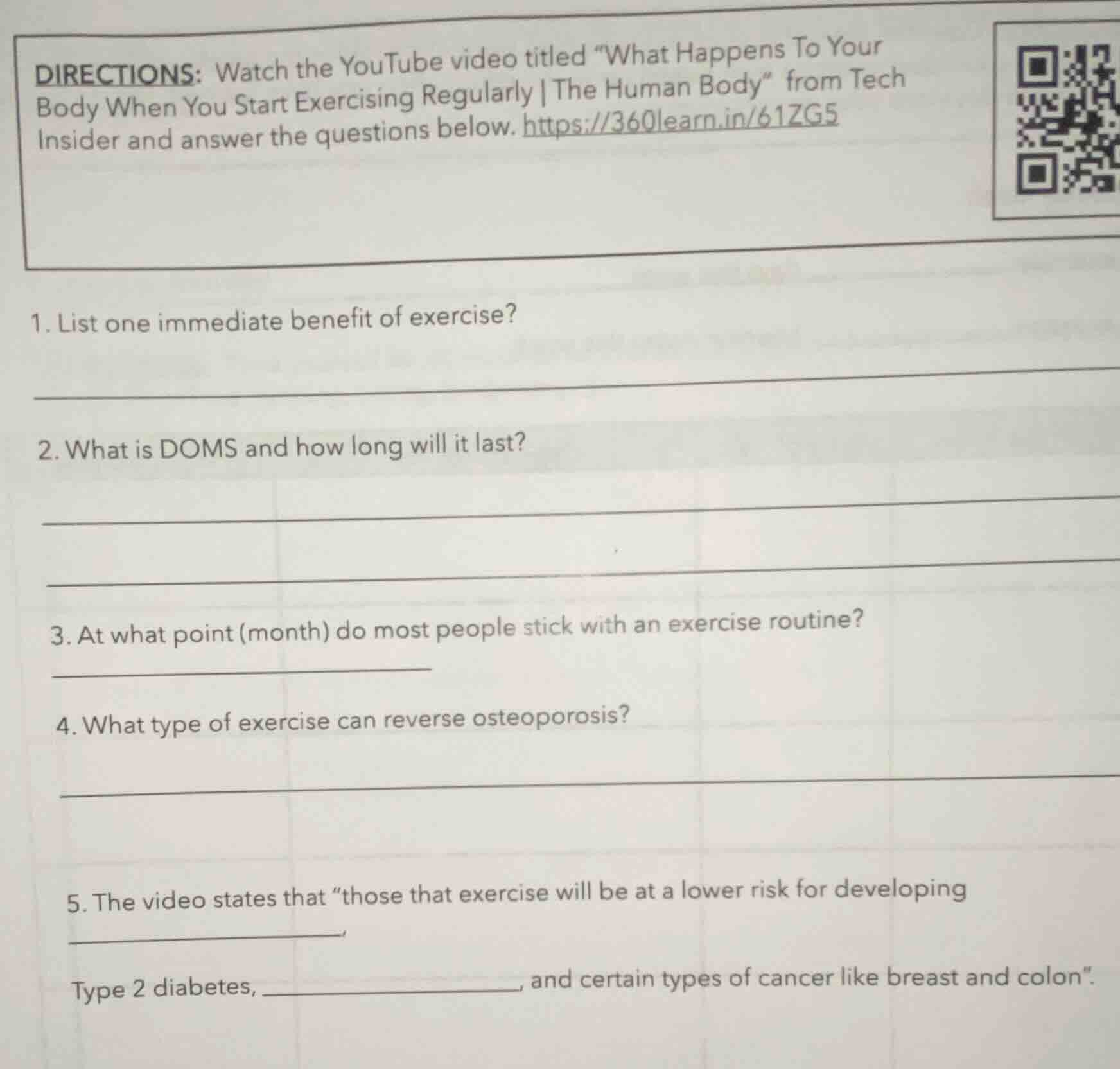 directions: watch the youtube video titled \what happens to your body w…