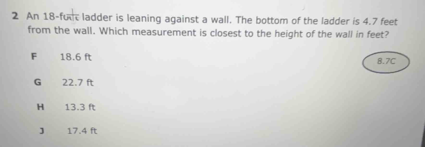 2 an 18-foot ladder is leaning against a wall. the bottom of the ladder…