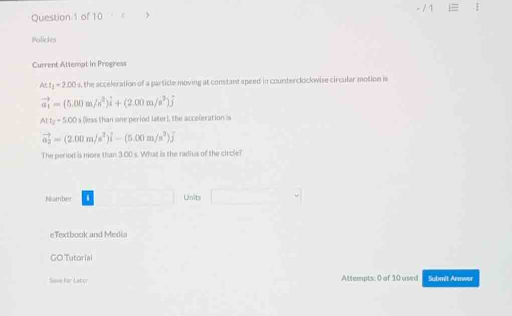question 1 of 10 < > policies current attempt in progress at $t_1 = 2.0…