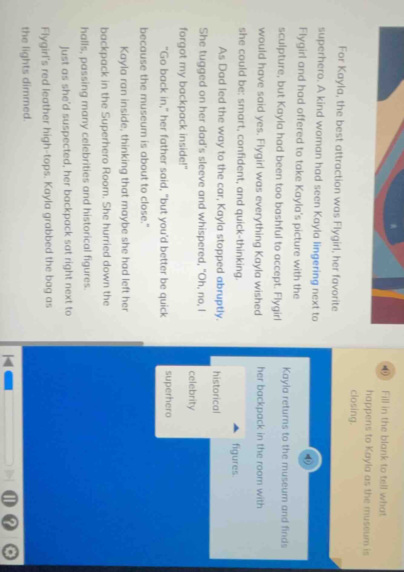 for kayla, the best attraction was flygirl, her favorite superhero. a k…