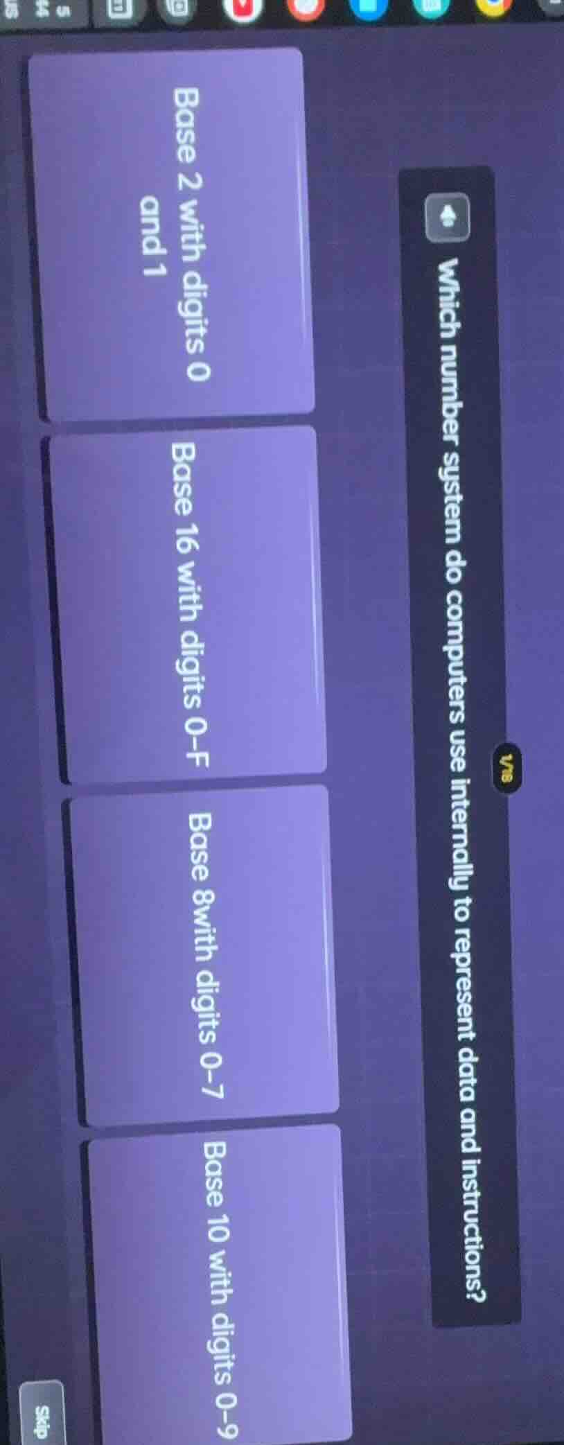 1/8 which number system do computers use internally to represent data a…