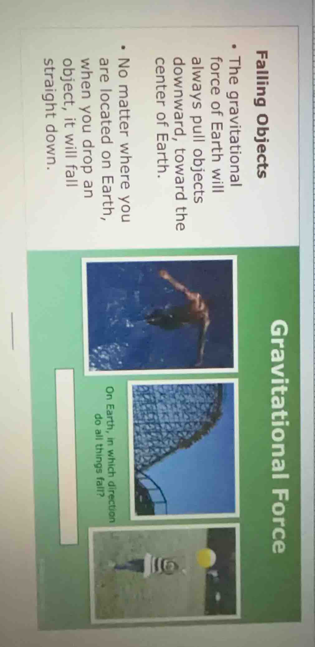 falling objects• the gravitationalforce of earth willalways pull object…