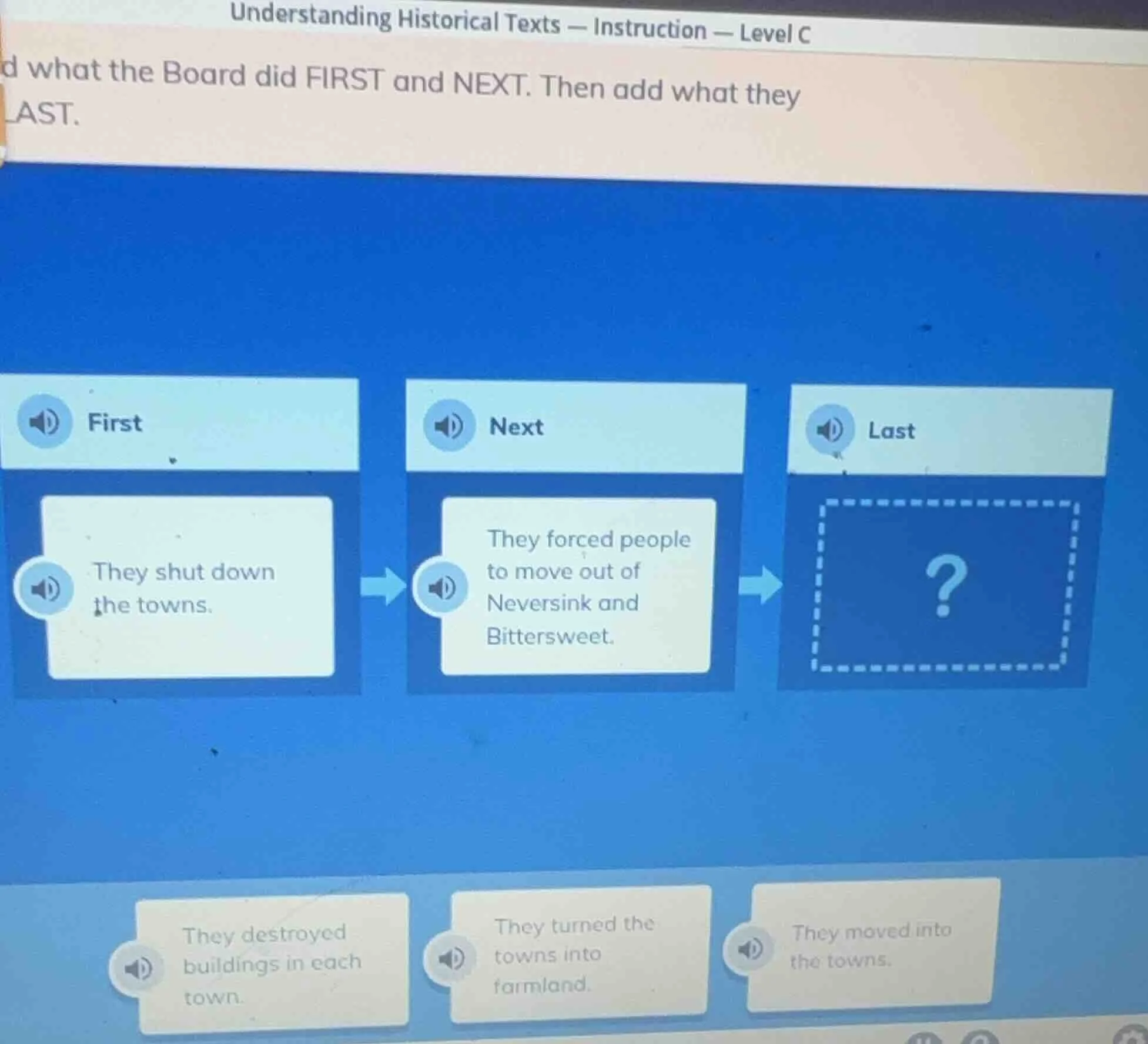 understanding historical texts — instruction — level c d what the board…