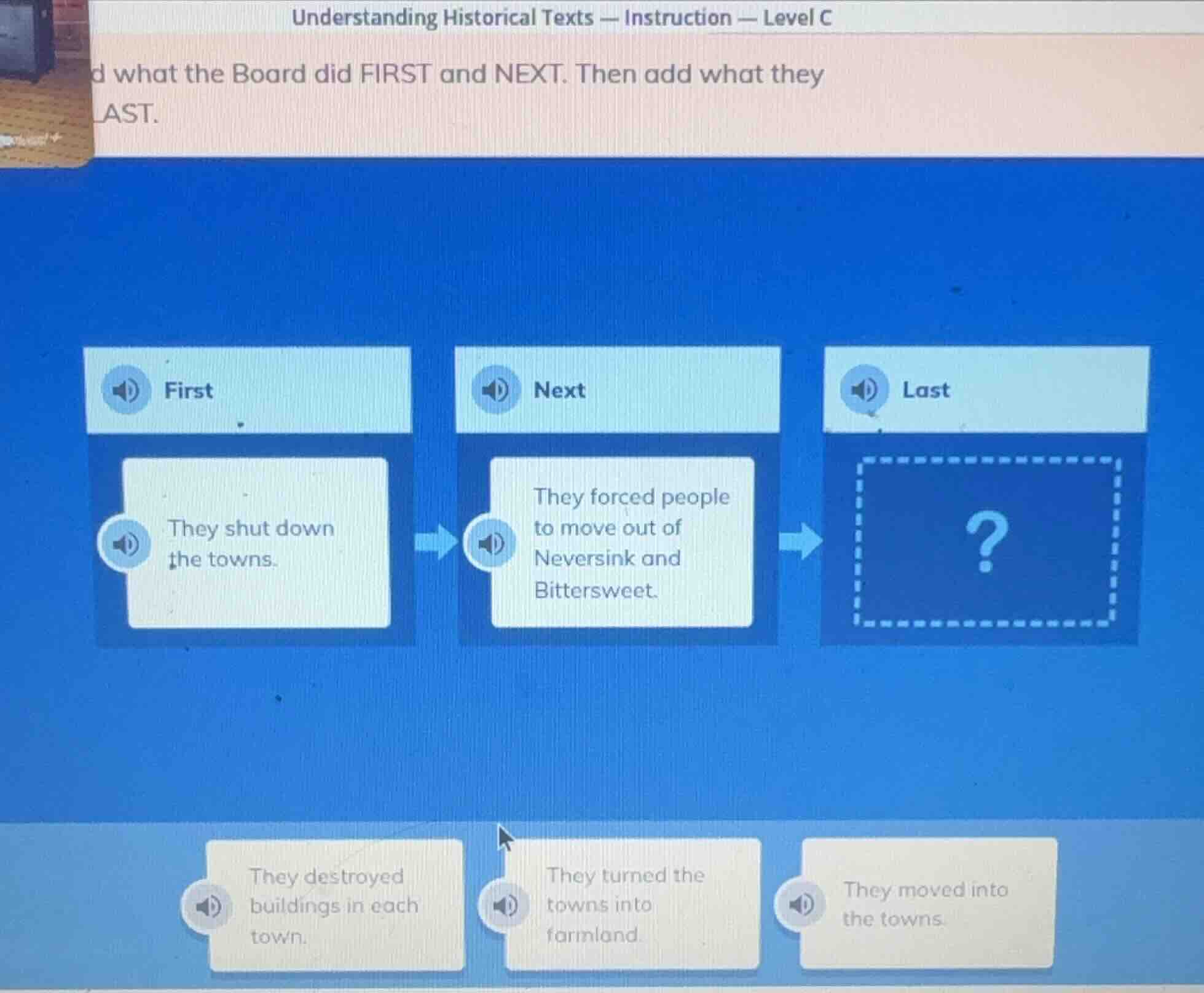 understanding historical texts — instruction — level c d what the board…