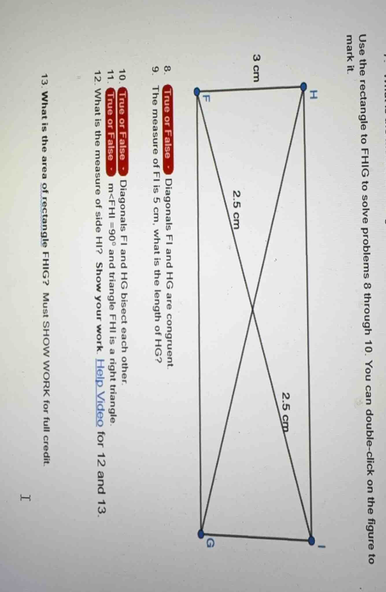 use the rectangle to fhig to solve problems 8 through 10. you can doubl…