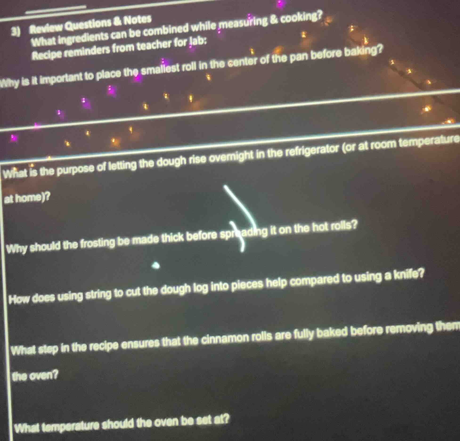 3) review questions & notes what ingredients can be combined while meas…