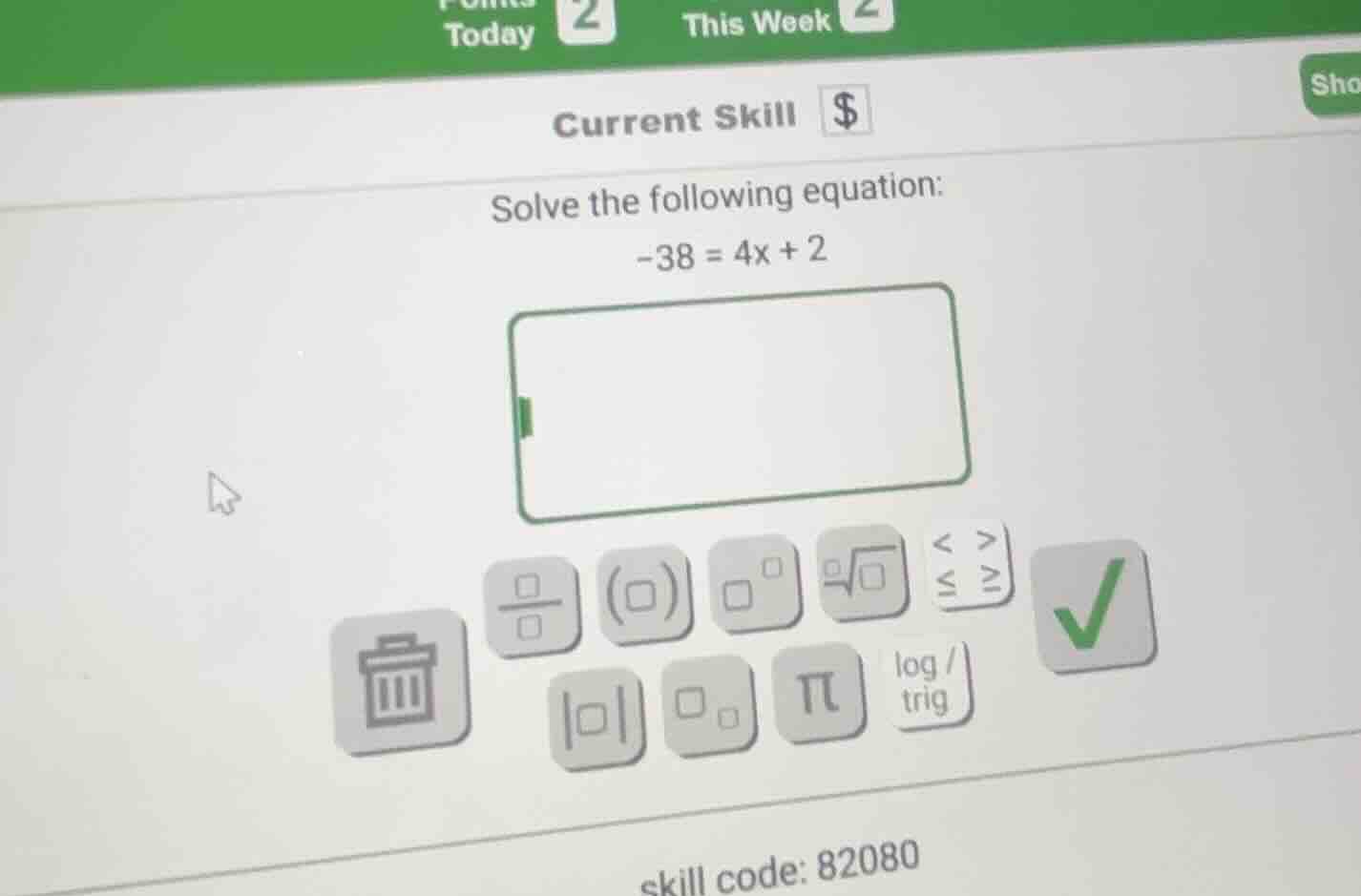 today 2 this week 2 current skill $$$ solve the following equation: $-3…