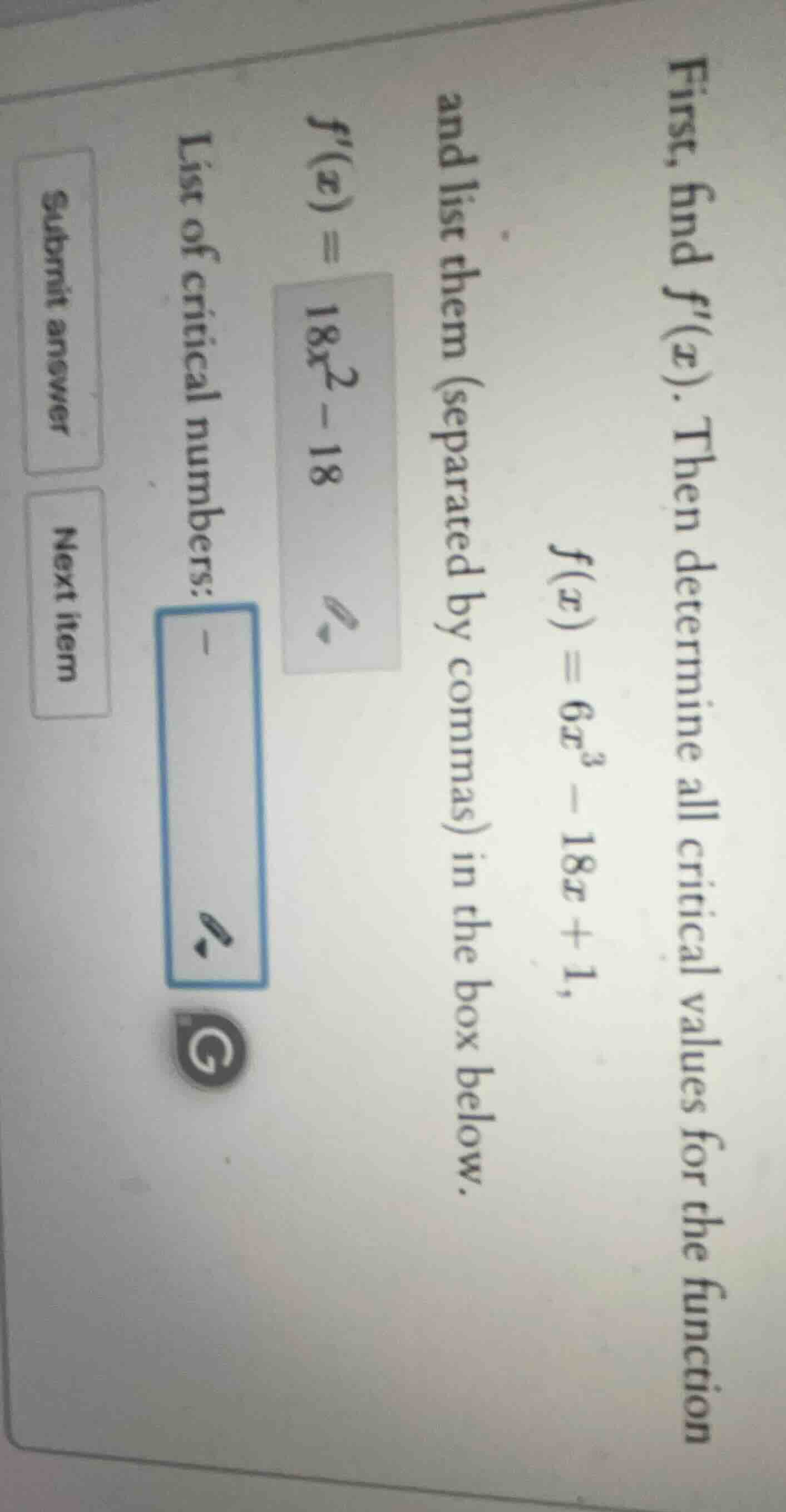 first, find $f(x)$. then determine all critical values for the function…