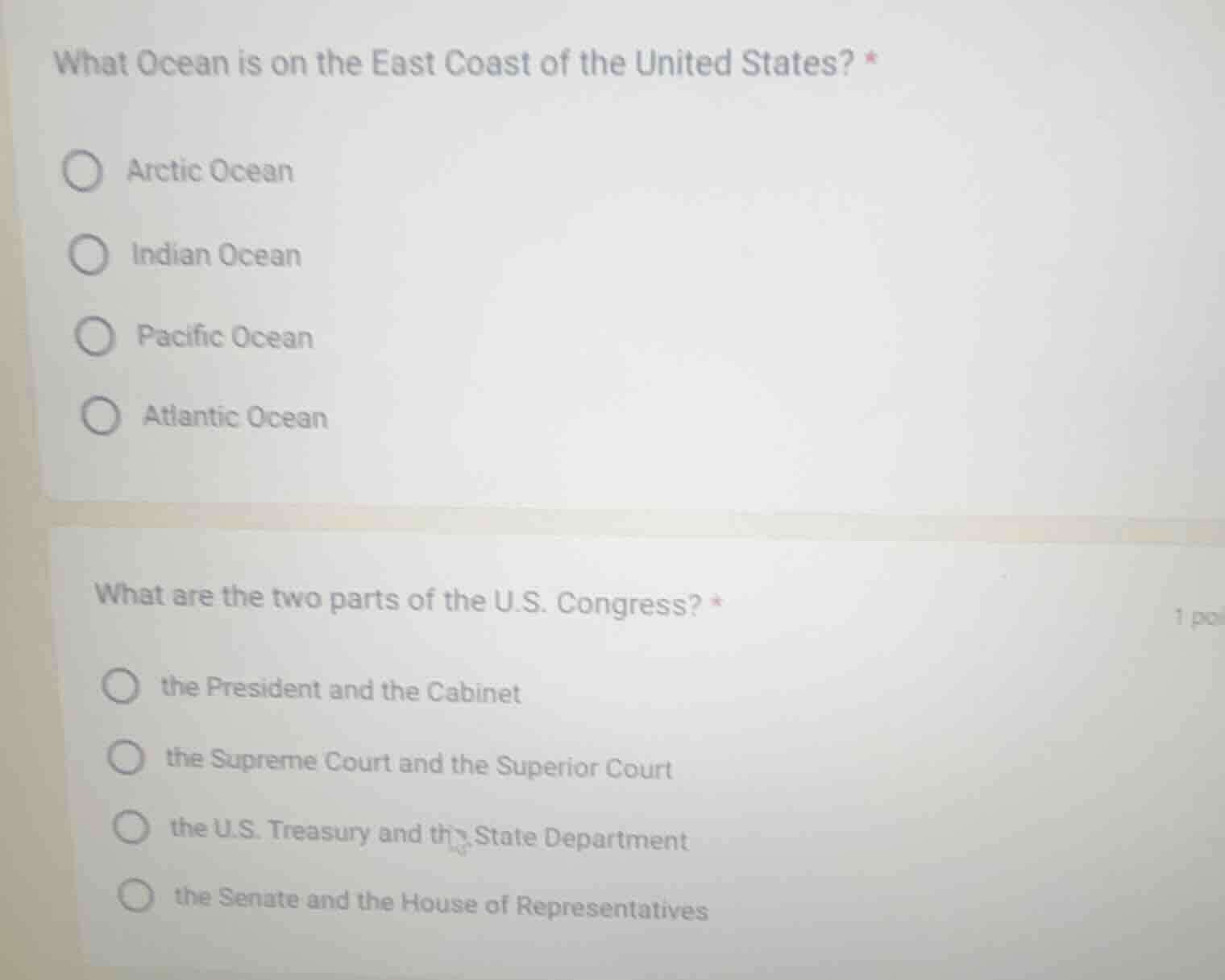 what ocean is on the east coast of the united states? *arctic oceanindi…