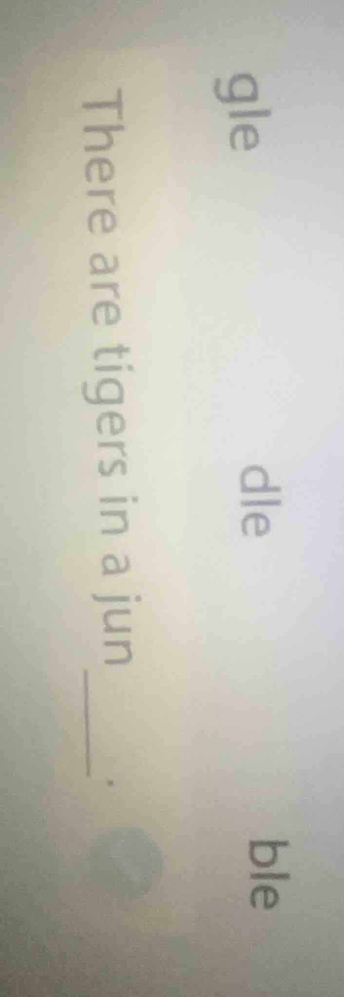 gle dle ble there are tigers in a jun____.