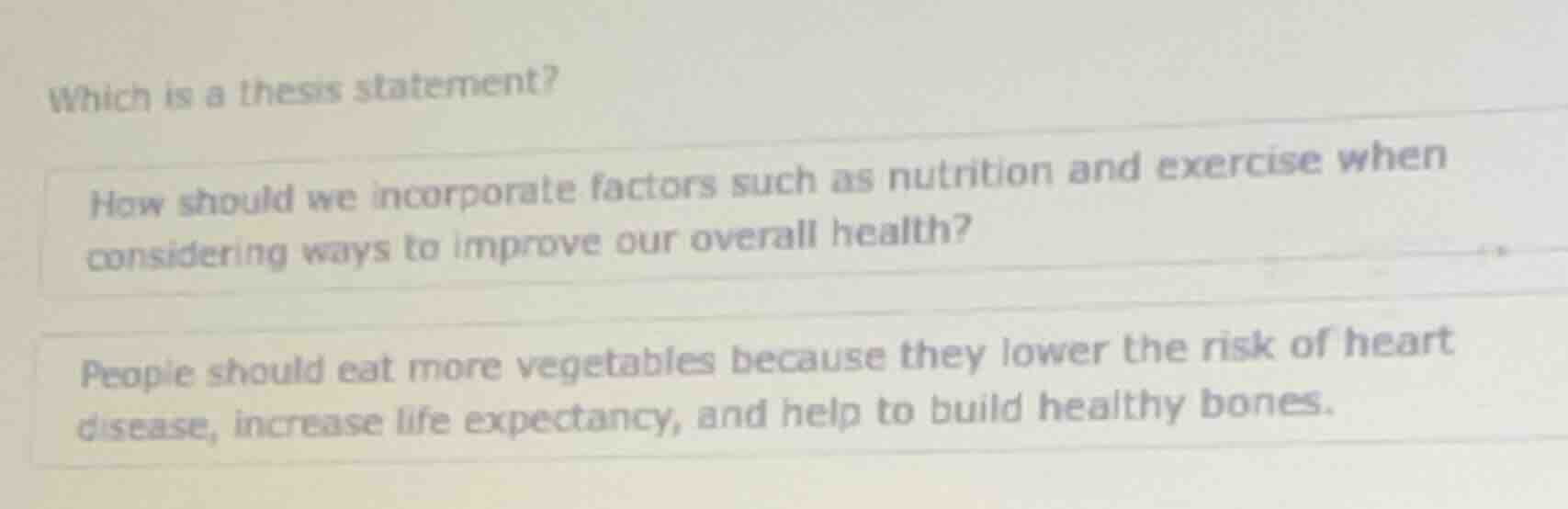 which is a thesis statement? how should we incorporate factors such as …