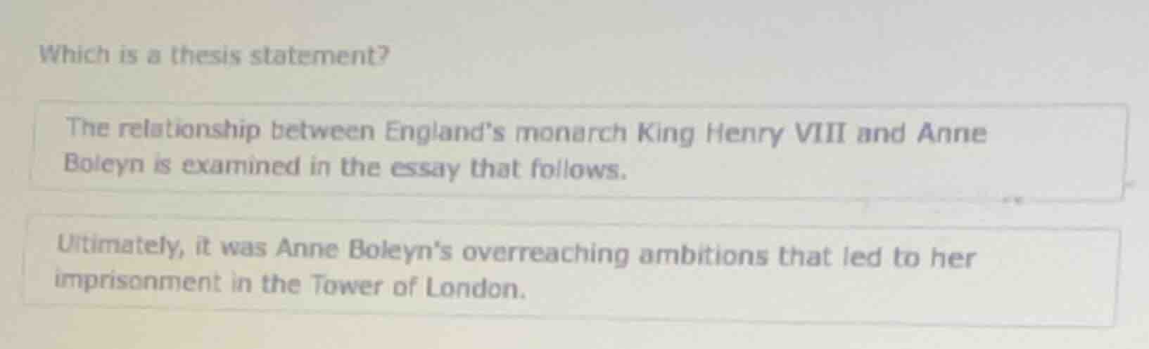 which is a thesis statement? the relationship between englands monarch …