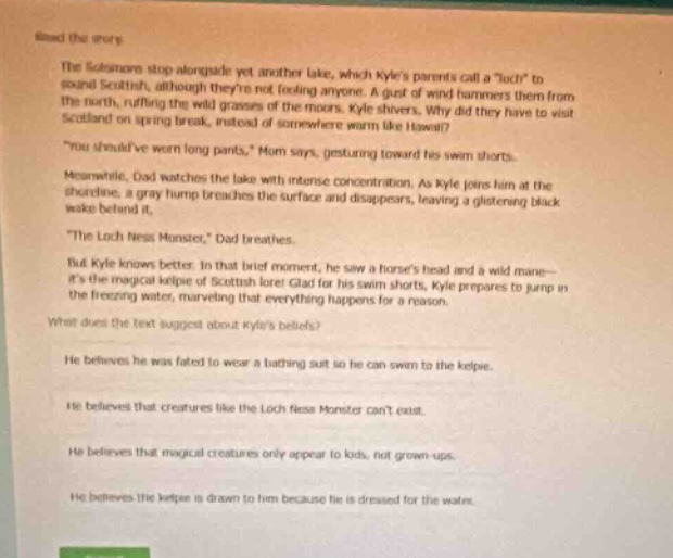 read the story the sulsons stop alongside yet another lake, which kyles…