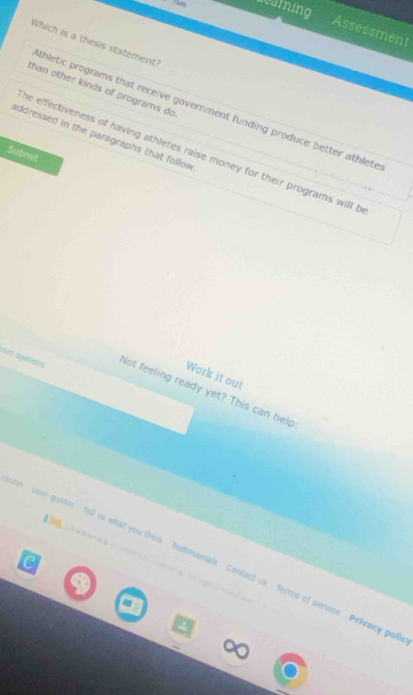 which is a thesis statement? athletic programs that receive government …