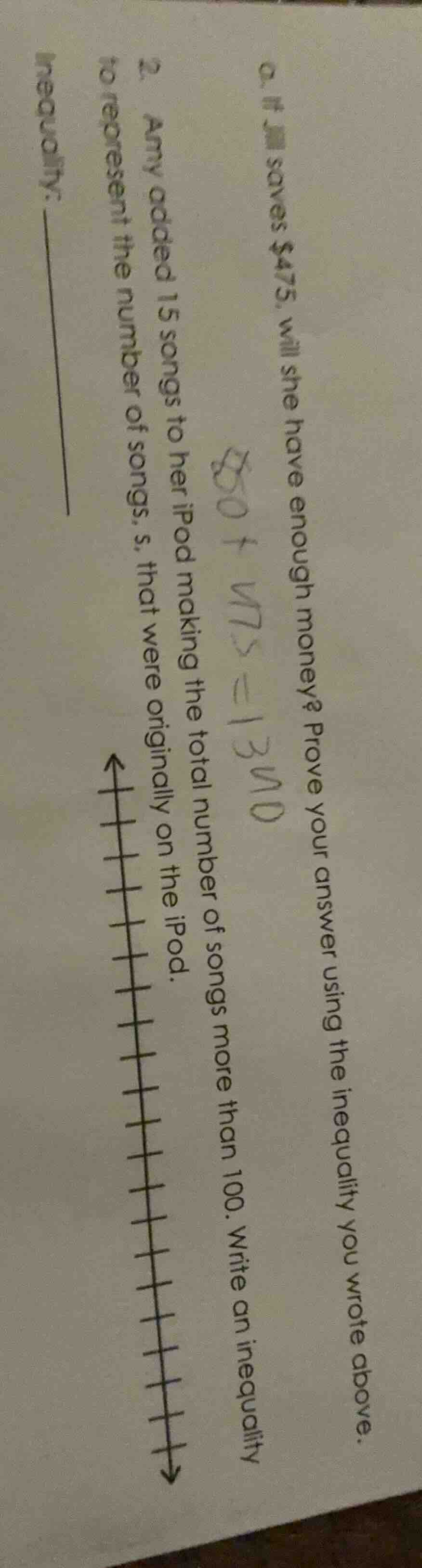 a. if jill saves $475, will she have enough money? prove your answer us…