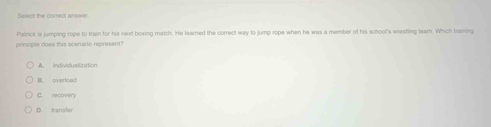 select the correct answer. patrick is jumping rope to train for his nex…