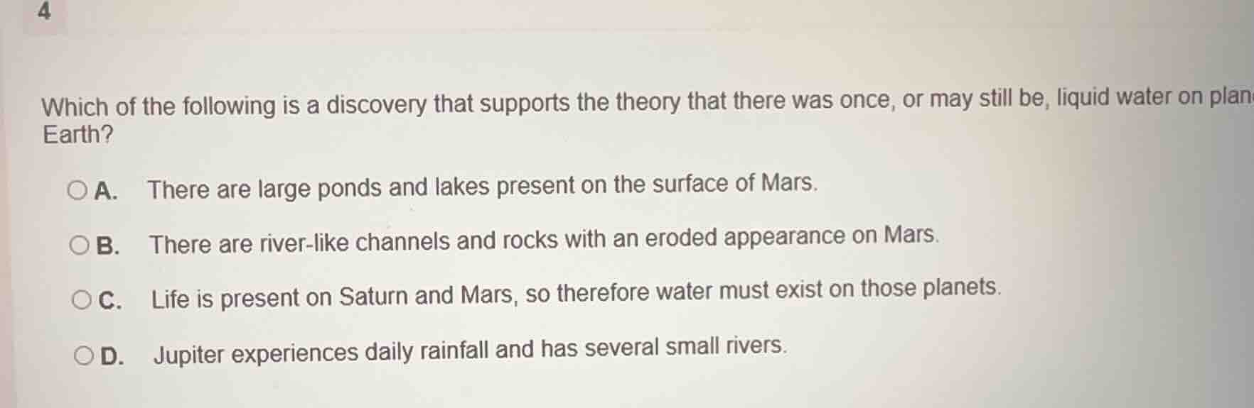 4 which of the following is a discovery that supports the theory that t…