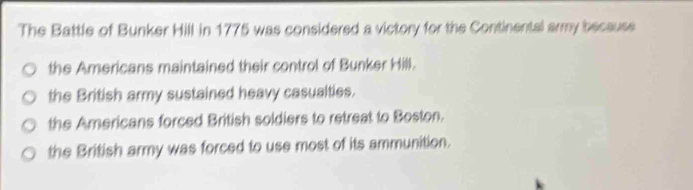 the battle of bunker hill in 1775 was considered a victory for the cont…