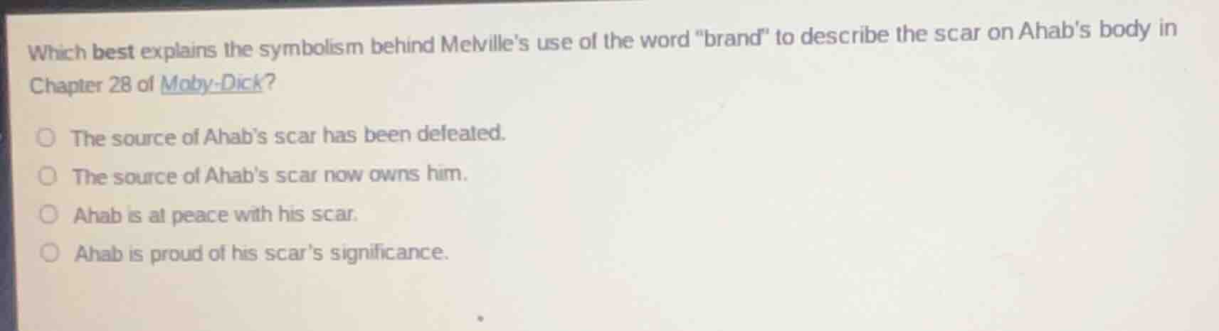which best explains the symbolism behind melvilles use of the word \bra…