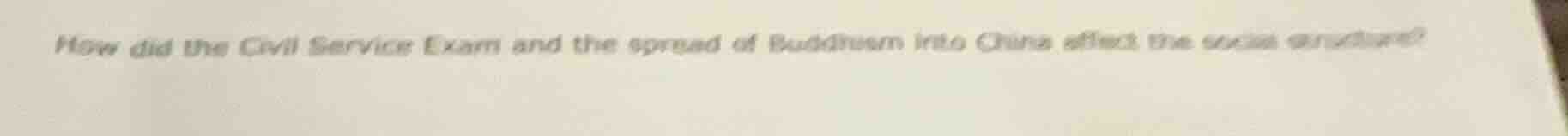 how did the civil service exam and the spread of buddhism into china af…