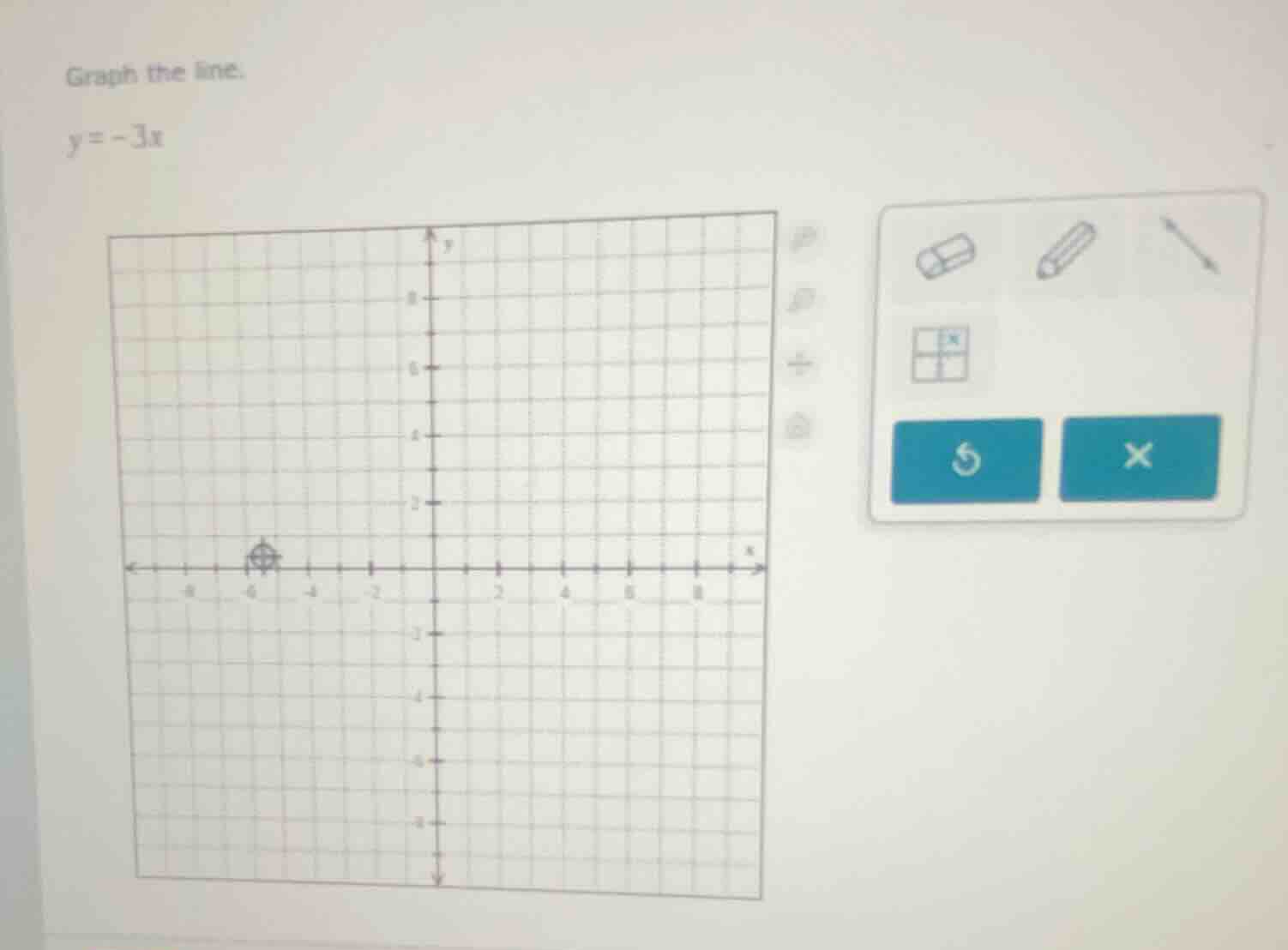 graph the line. $y=-3x$