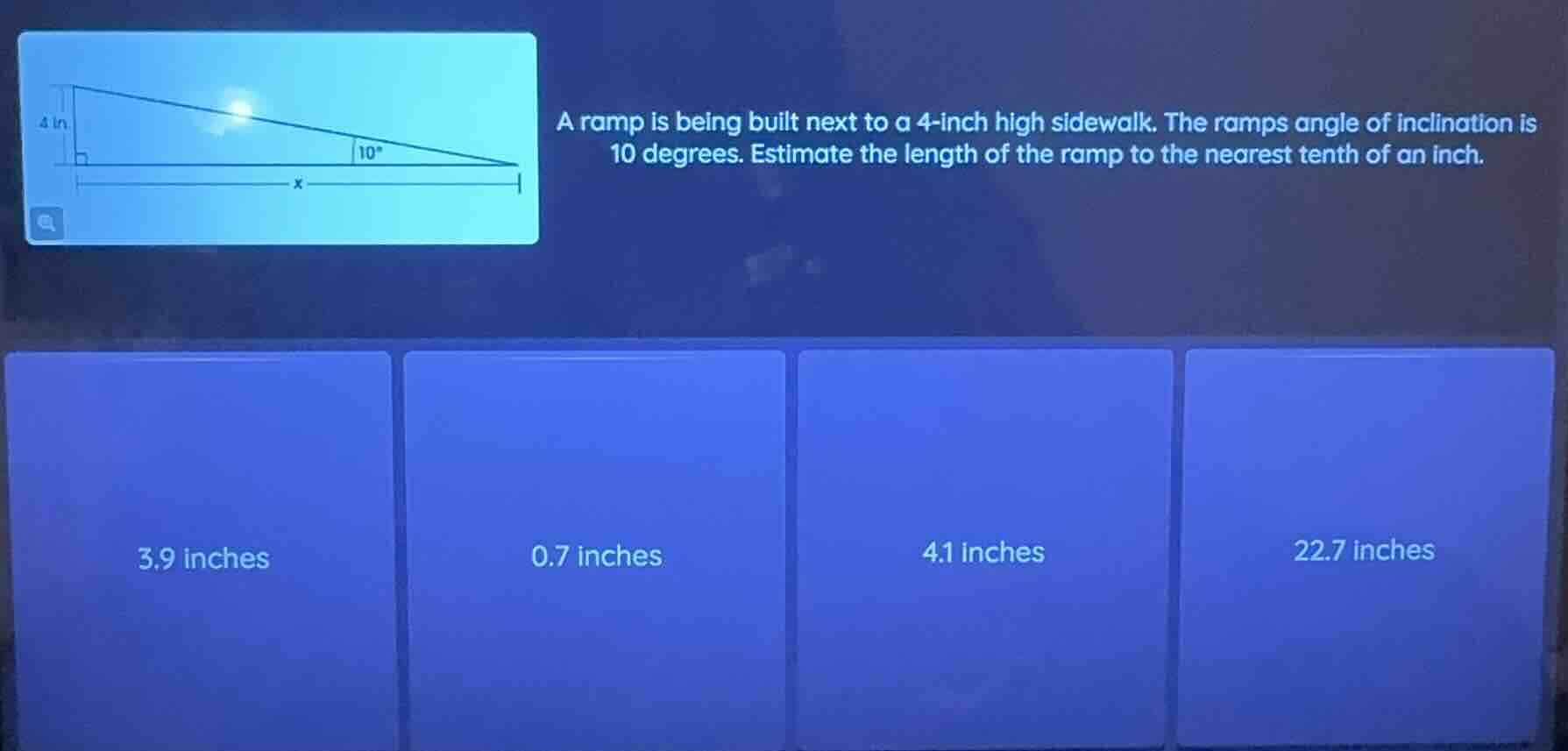 a ramp is being built next to a 4-inch high sidewalk. the ramps angle o…