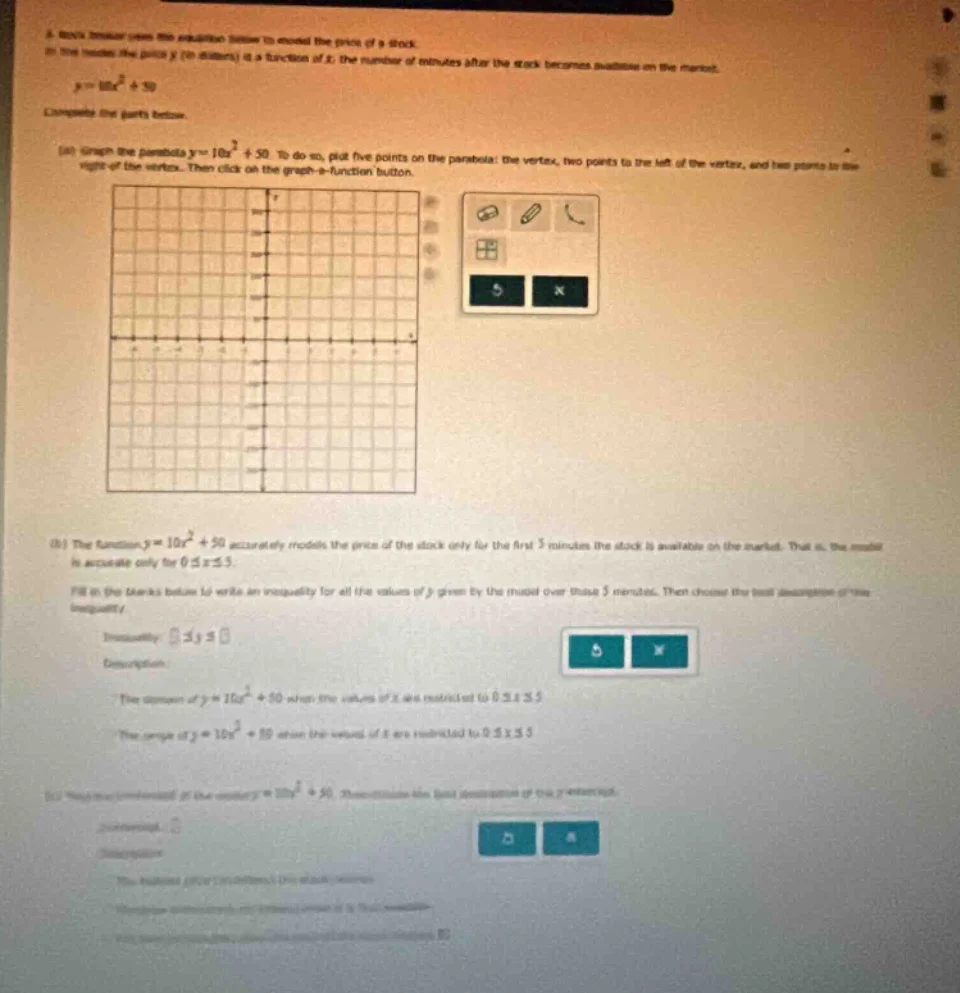 a stock trader uses the equation below to model the price of a stock. i…