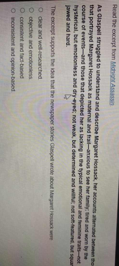 read the excerpt from midnight assassin. as glaspell struggled to under…