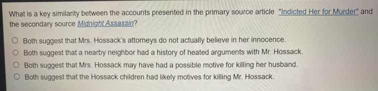 what is a key similarity between the accounts presented in the primary …