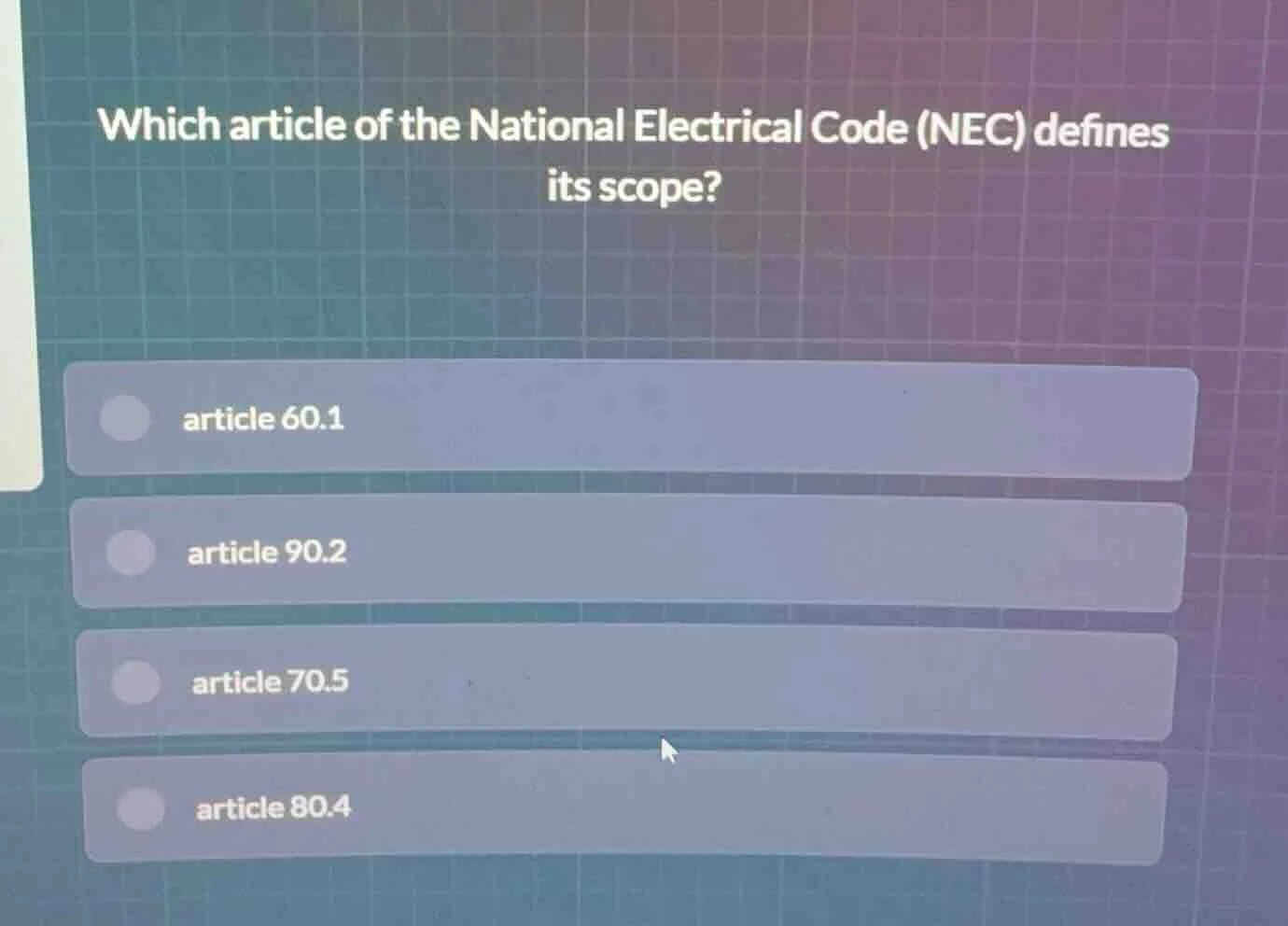 which article of the national electrical code (nec) defines its scope? …