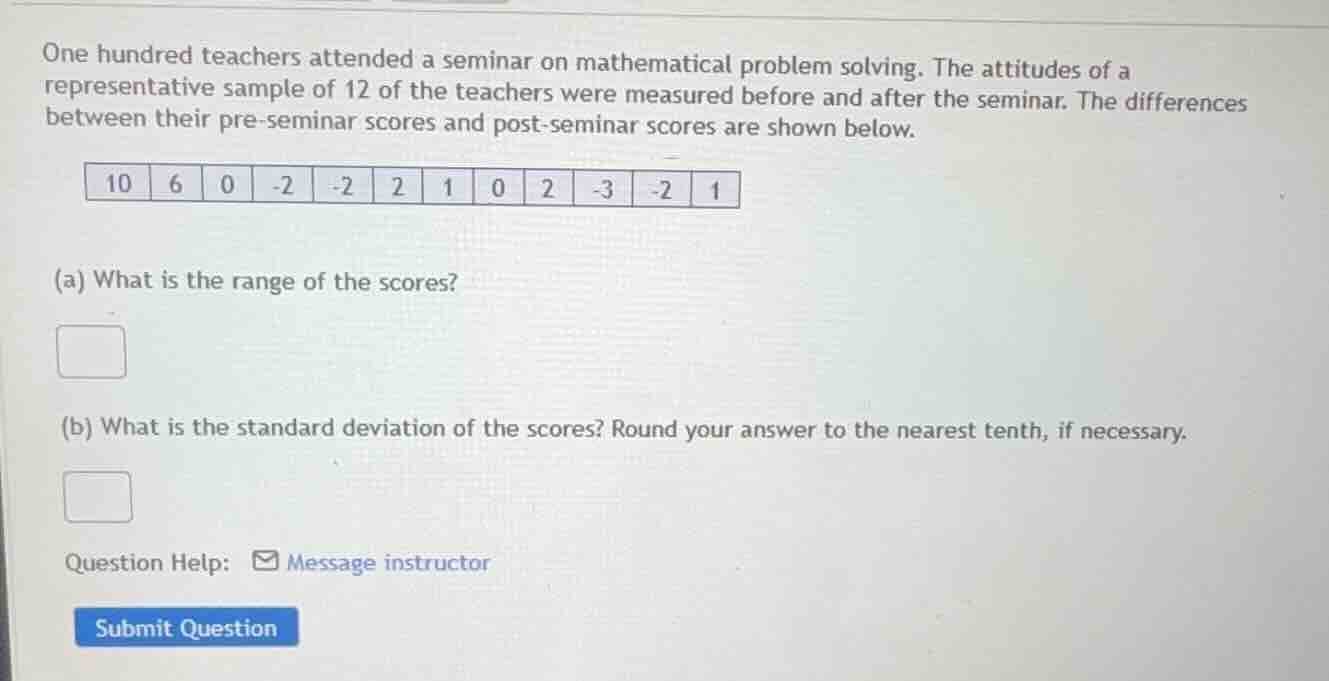 one hundred teachers attended a seminar on mathematical problem solving…