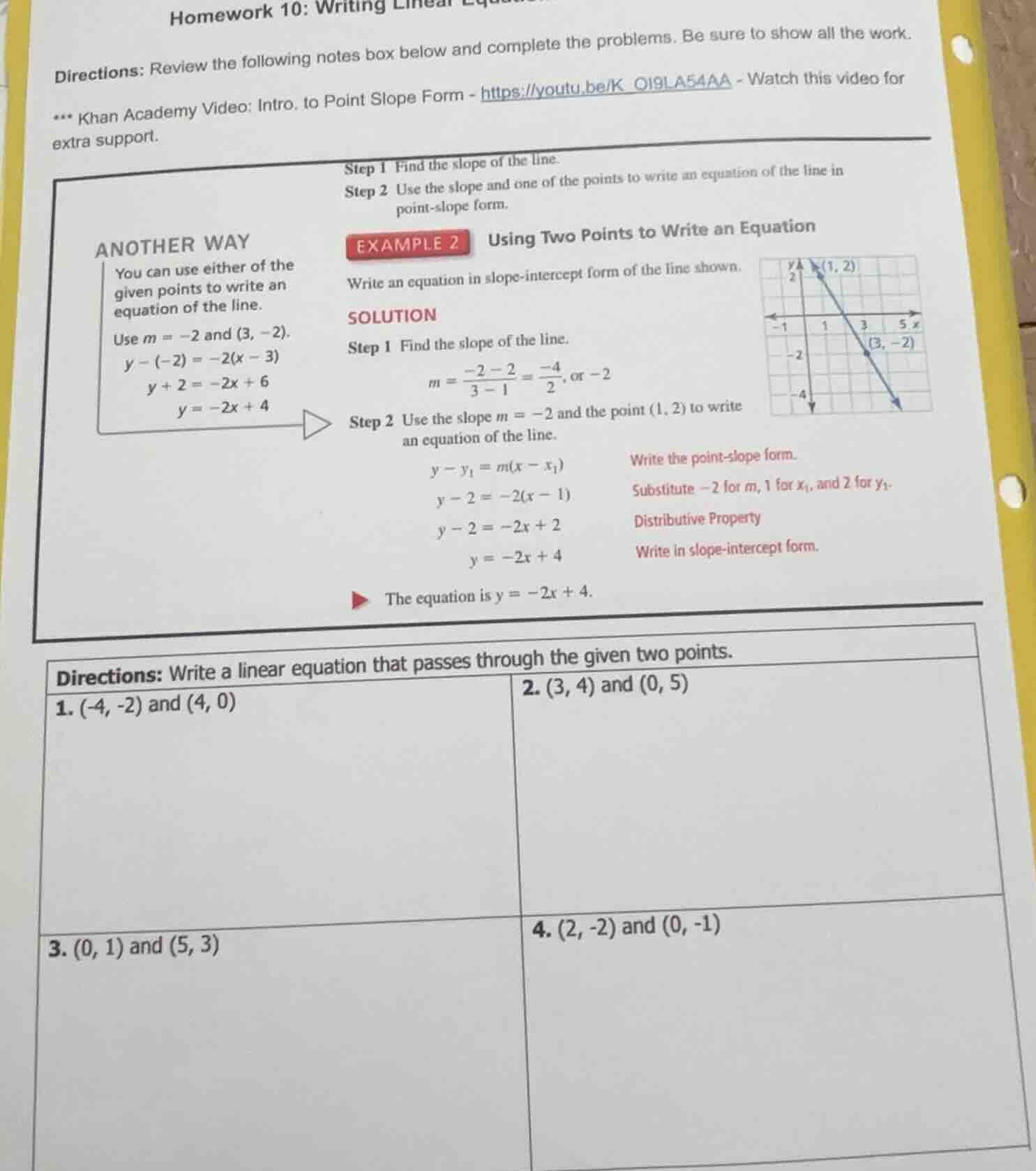 homework 10: writing linear equationsdirections: review the following n…