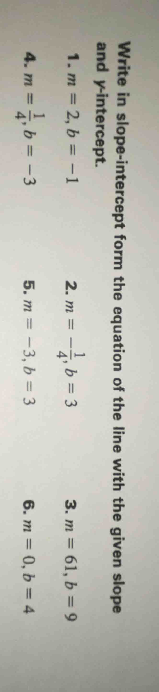 write in slope-intercept form the equation of the line with the given s…