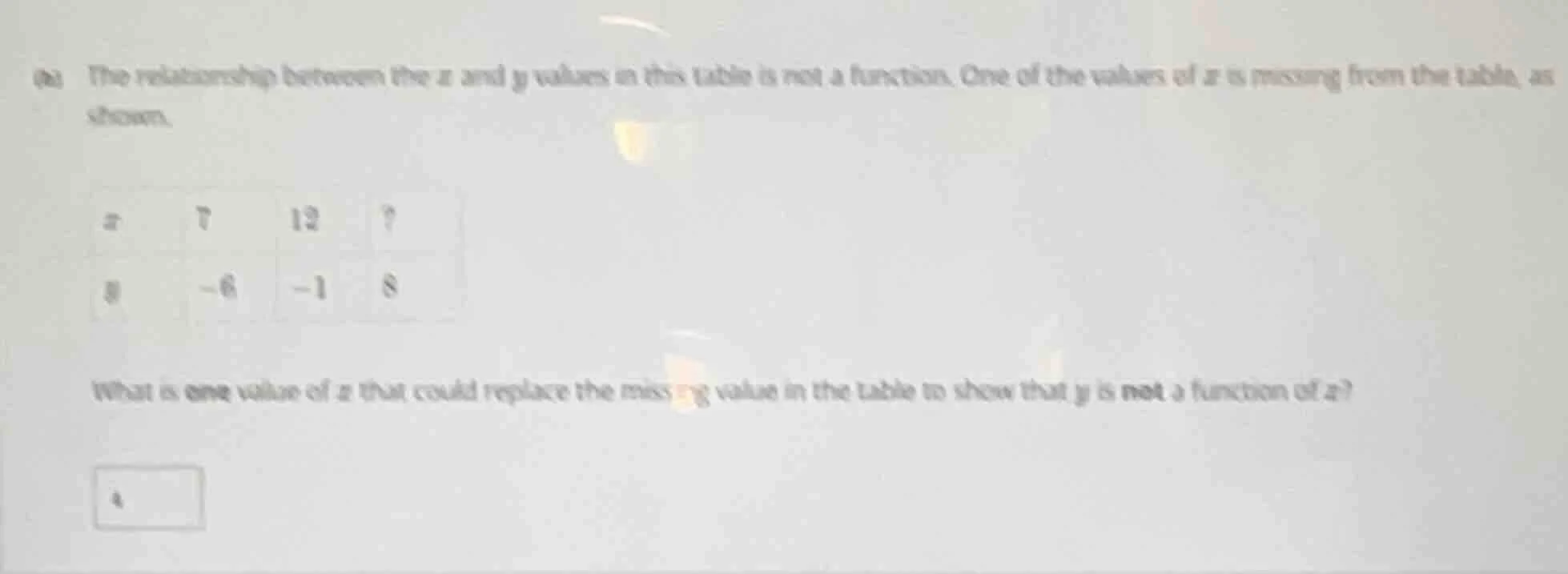 (a) the relationship between the $x$ and $y$ values in this table is no…