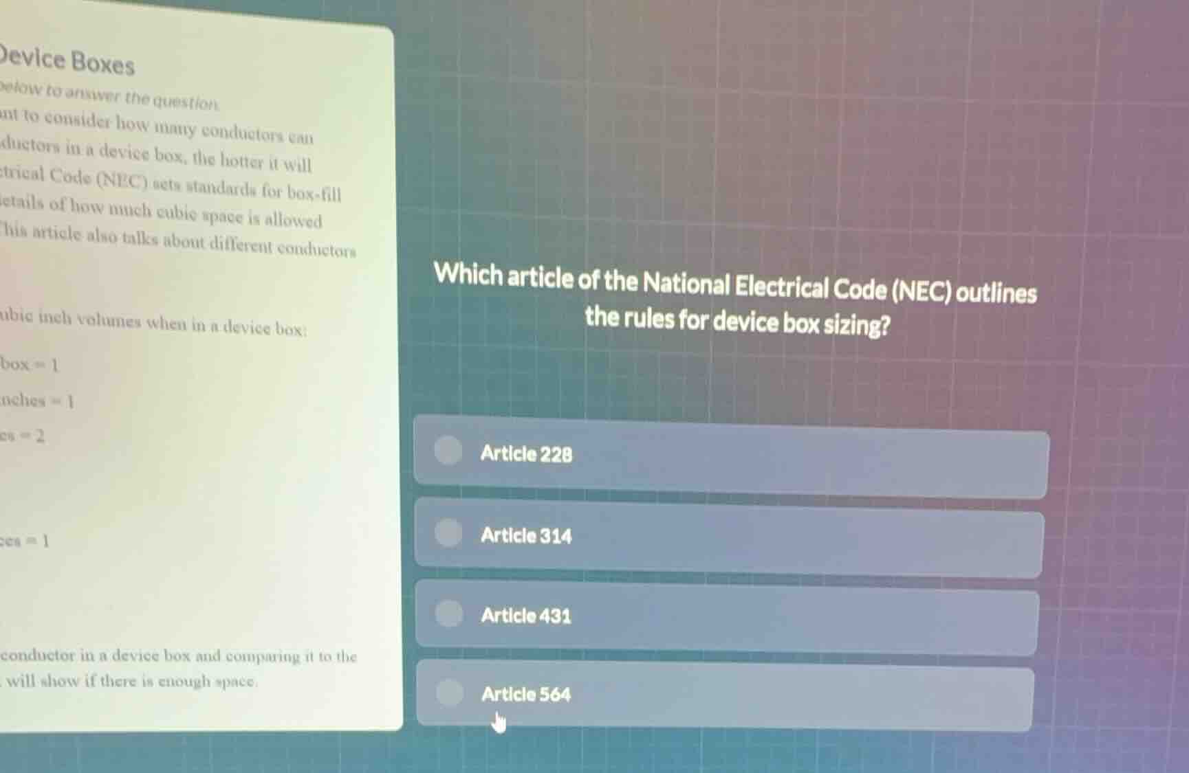 device boxeselow to answer the questionant to consider how many conduct…